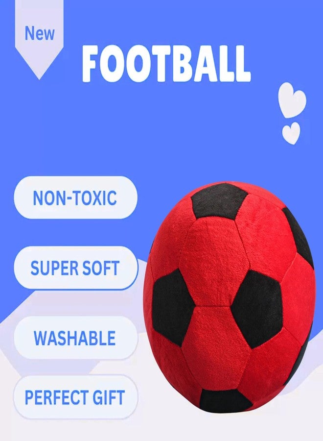 Tickles Football Soft Stuffed Plush Sports Toy for Kids Boys & Girls Birthday Gifts (Size: 30 cm Color: Red & Black) - Image 5