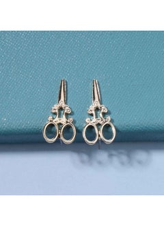 Yheakne Punk Scissors Stud Earrings Gold Barber Earrings Minimalist Petite Earrings Personalized Earrings For Women And Girls Hair Stylist Gifts (Gold)  - Image 3