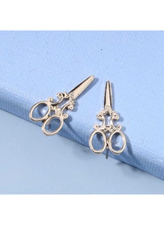 Yheakne Punk Scissors Stud Earrings Gold Barber Earrings Minimalist Petite Earrings Personalized Earrings For Women And Girls Hair Stylist Gifts (Gold)  - Image 5