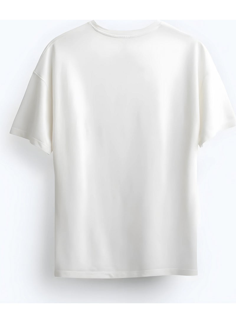 Alex Rosen Oversize Crew Neck Printed Short Sleeve White T-Shirt  - Image 2