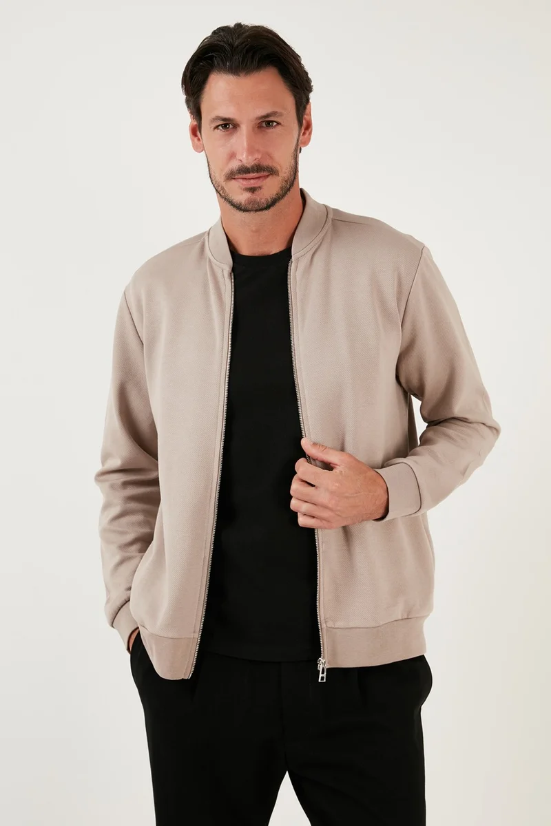 بوراتي Cotton Zippered College Collar Regular Fit Cardigan Men's Cardigan 5905507