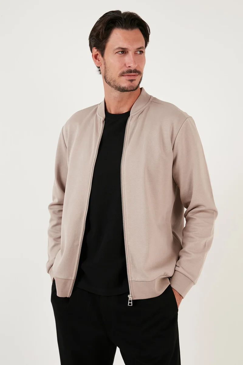 بوراتي Cotton Zippered College Collar Regular Fit Cardigan Men's Cardigan 5905507