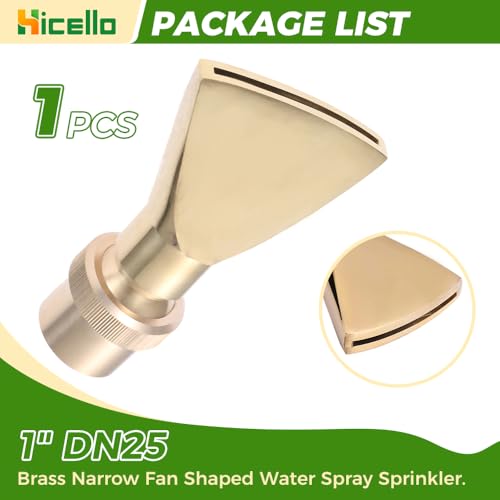 Hicello 1" Brass DN25 Fan Shaped Fountain Nozzle Flat Duck-Bill Fountain Head Sprinkler Spray Head for Garden Pond, Amusement Park, Museum, Library - Image 2