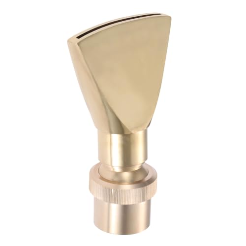 Hicello 1" Brass DN25 Fan Shaped Fountain Nozzle Flat Duck-Bill Fountain Head Sprinkler Spray Head for Garden Pond, Amusement Park, Museum, Library - Image 1