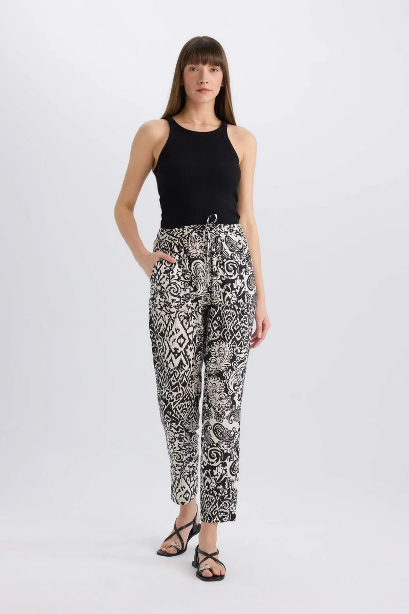 DeFacto Harem With Pockets Printed Trousers