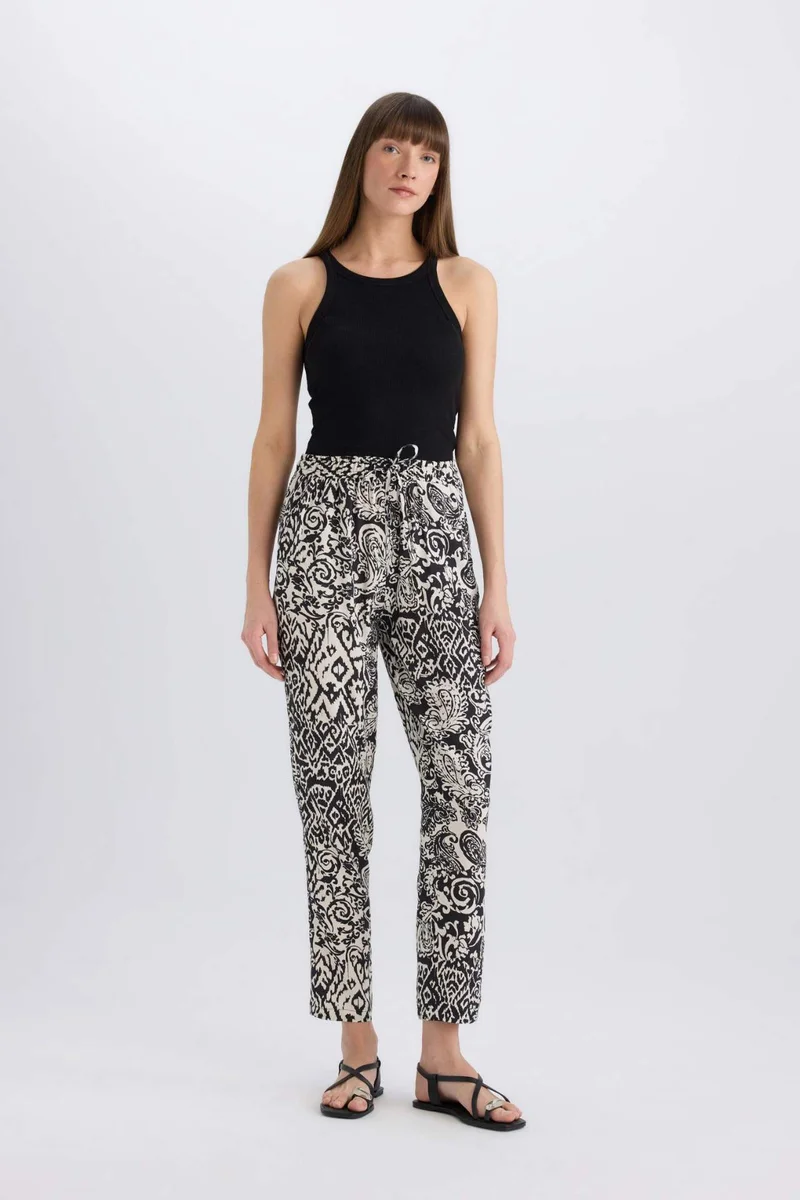 DeFacto Harem With Pockets Printed Trousers