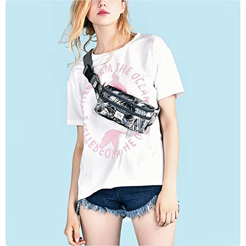 HotStyle 521s Fashion Fanny Pack, Small Waist Bag for Hiking, Cross Body Style Cute for Women, Kids & Girls, Tropical, Grey - Image 2