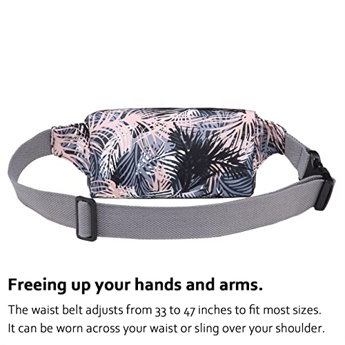 HotStyle 521s Fashion Fanny Pack, Small Waist Bag for Hiking, Cross Body Style Cute for Women, Kids & Girls, Tropical, Grey - Image 4