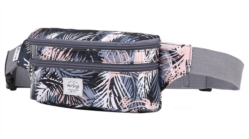 HotStyle 521s Fashion Fanny Pack, Small Waist Bag for Hiking, Cross Body Style Cute for Women, Kids & Girls, Tropical, Grey - Image 1