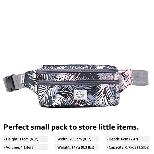 HotStyle 521s Fashion Fanny Pack, Small Waist Bag for Hiking, Cross Body Style Cute for Women, Kids & Girls, Tropical, Grey - Image 3
