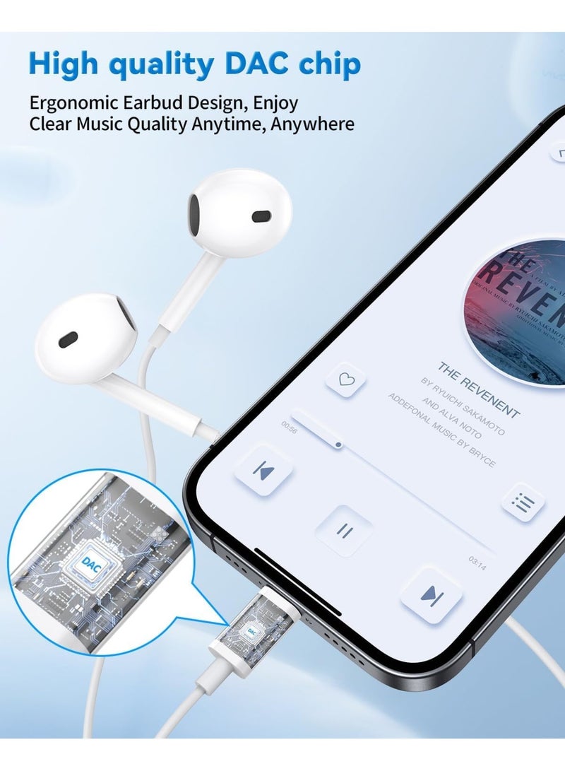 AIUZITIME USB C Wired Headphones Wired for iPhone 17 Pro max, iPhone 16 Pro Max, Type C Earbuds Earphones with & Volume Control,  Earbuds Wired for Samsung Galaxy S25 Series,iPad, Huawei, Honor, Xiaomi,Pixel - Image 2