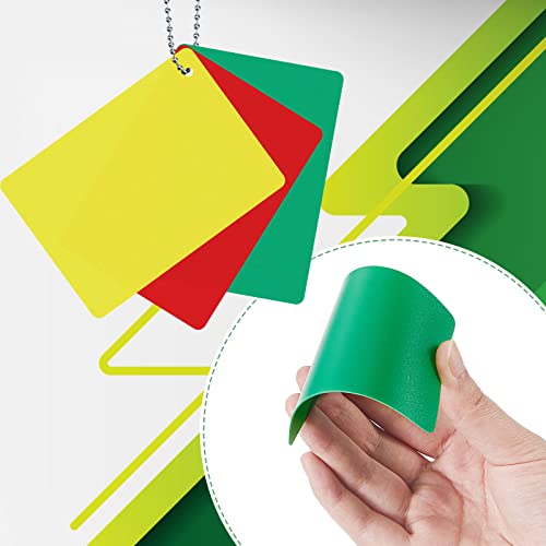 Qunclay 2 Sets Referee Penalty Cards Football Referee Card Sets Soccer Warning Ejection Delay Green Red and Yellow Cards for Sports Game Officials Kit - Image 4