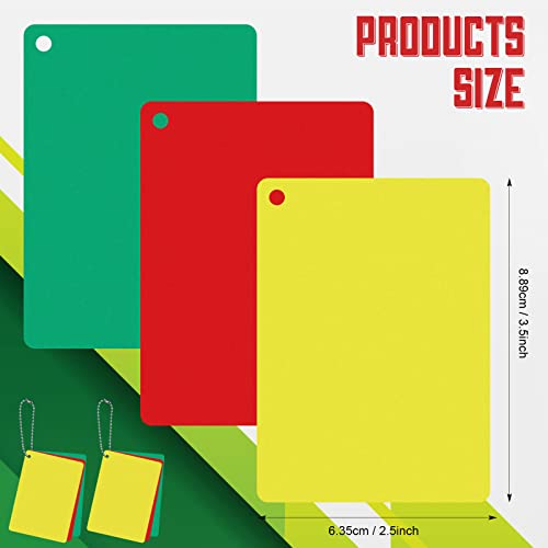 Qunclay 2 Sets Referee Penalty Cards Football Referee Card Sets Soccer Warning Ejection Delay Green Red and Yellow Cards for Sports Game Officials Kit - Image 3