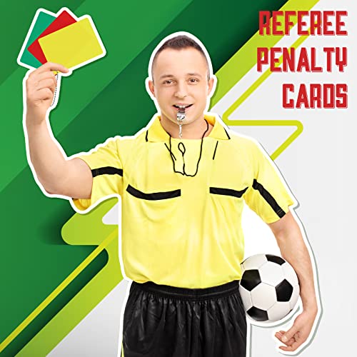 Qunclay 2 Sets Referee Penalty Cards Football Referee Card Sets Soccer Warning Ejection Delay Green Red and Yellow Cards for Sports Game Officials Kit - Image 2