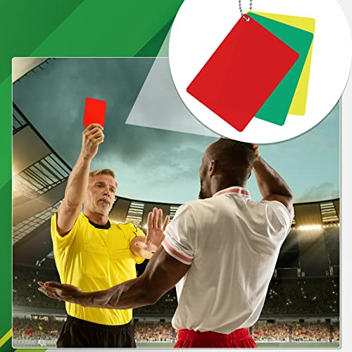 Qunclay 2 Sets Referee Penalty Cards Football Referee Card Sets Soccer Warning Ejection Delay Green Red and Yellow Cards for Sports Game Officials Kit - Image 5