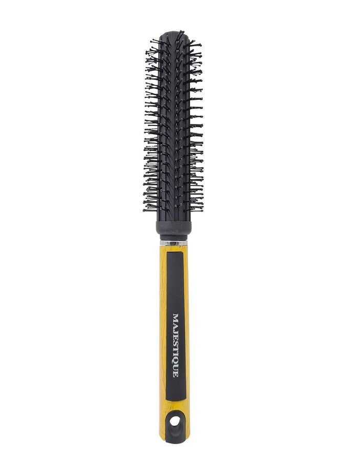 Majestique Round Hair Brush With Round Ball-Tip Ultra Soft Nylon Bristles for Blow Drying & Styling | Anti-Frizz Detangling Roller Hair Brush for Curly, Thick, Long, Wet & Dry Hair | Unisex Hairbrush for Men & Women. - Image 1
