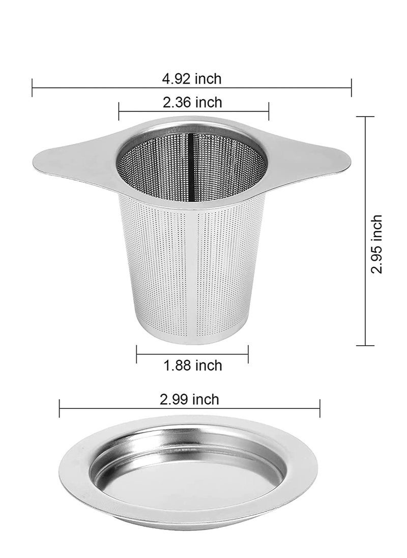 SYOSI Tea Infuser Stainless Steel Premium Strainer With Two Handles And Large Capacity Loose Leaf Classic Metal Mesh Filter For Cups Mugs Teapots Coffee  - Image 4