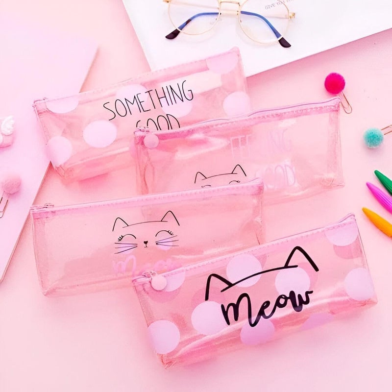 Makeup Organizer - Clear Pink Carryall for Cosmetics, Personal Essentials, and Mobile, with Durable Transparent Material, Ideal for Children’s Gifts and Office or Home Storage Needs - Image 2