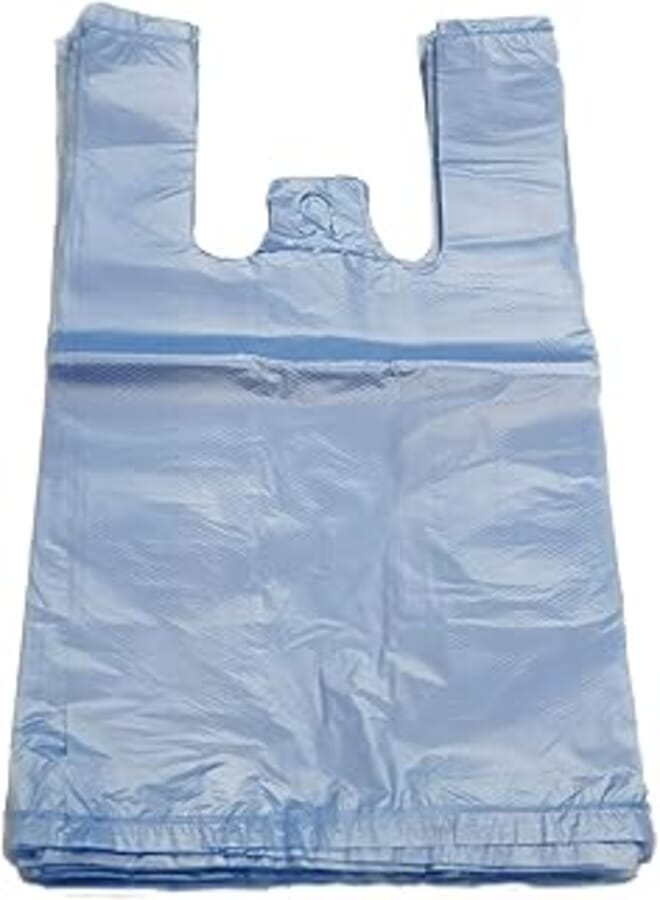 Plastic T-Shirt Bags, Blue, Small, 23x21cm