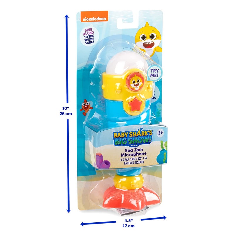 WowWee Baby Shark's Big Show! Sea Jam Microphone for Kids â€“ Karaoke Mic Includes Pre-Recorded Theme Song and Three Voice Filters,Multicolor - Image 3