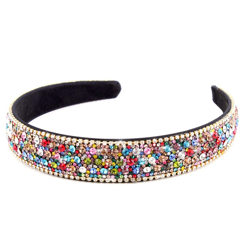 Wecoe Rhinestone Headband for Women - Crystal Bling Diamond Padded, Glitter Sparkly, Birthday Girl, Retro Hair Accessories - Gifts for Women Ladies (Mixed Color) - Image 1