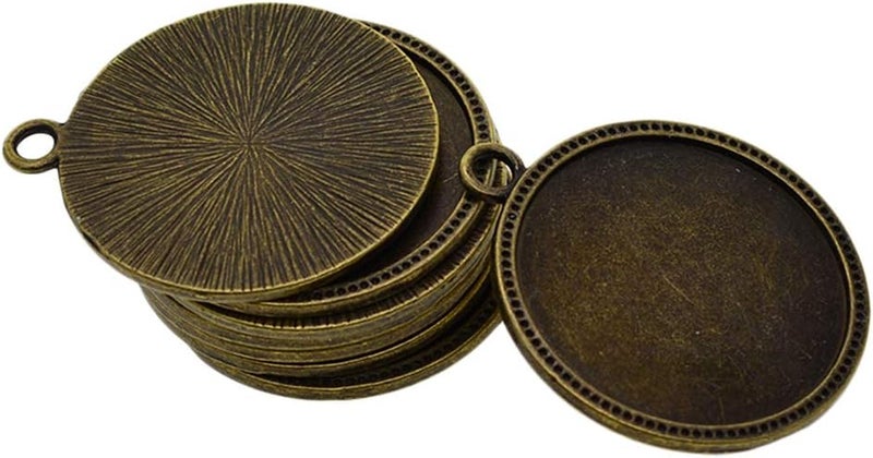 klarako 10Pcs Blank Circle Round Bezel Tray Base for 38 Mm/1.5inch Cabochon Pendant - Image 1