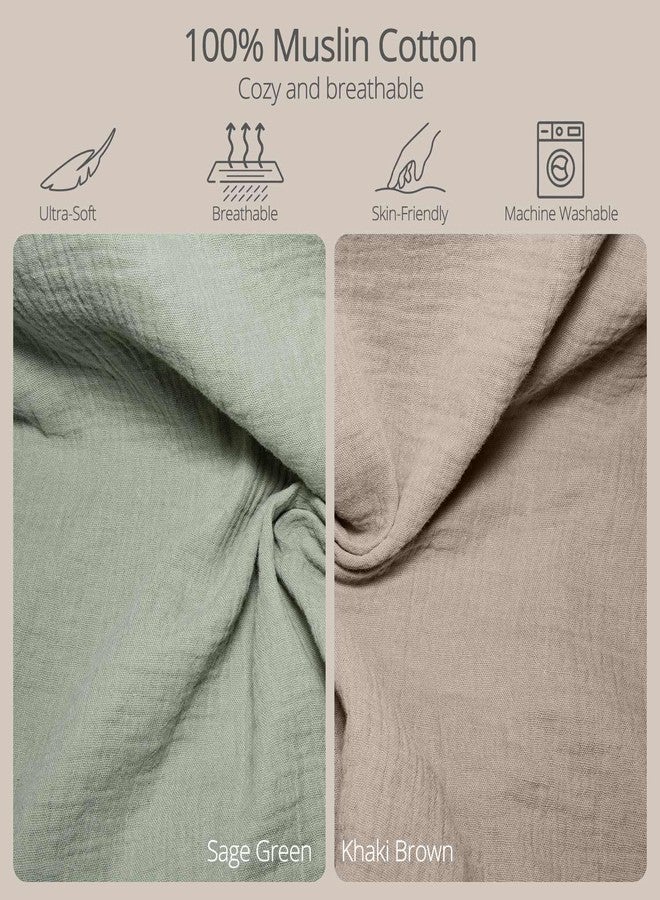 JVEOO Muslin Baby Changing Pad, 2 Pack Muslin Soft Cotton Covers & Waterproof Lining Foam Diaper Changing Table Pad 32" x 16.6" Mat for Dressers & Table - Image 5