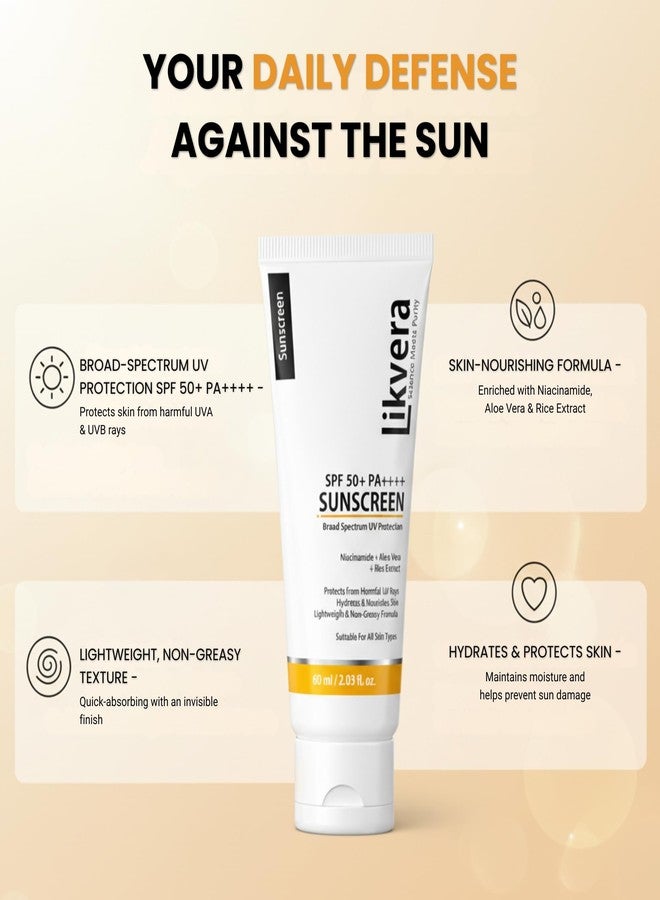 واقي شمس ليكفيرا SPF 50+ PA++++ للوجه والجسم | حماية واسعة النطاق من الأشعة فوق البنفسجية UVA/UVB | خفيف الوزن، غير دهني ومرطب | مع النياسيناميد، والصبار، ومستخلص الأرز | مناسب لجميع أنواع البشرة | 60 مل - Image 3