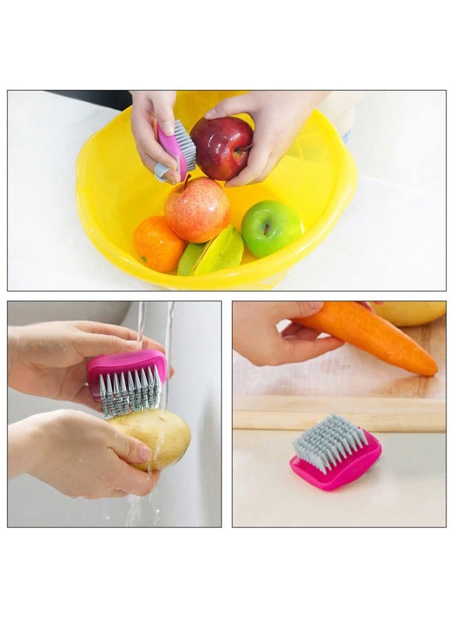 Openfly Flexible Vegetable Brush Fruit and Vegetable Brushes, Vegetable/Fruit Peeler with Brush Bendable Fruit Brush Scrubber for Food Veggies Carrot Potato Corn, 5 Pcs - Image 4