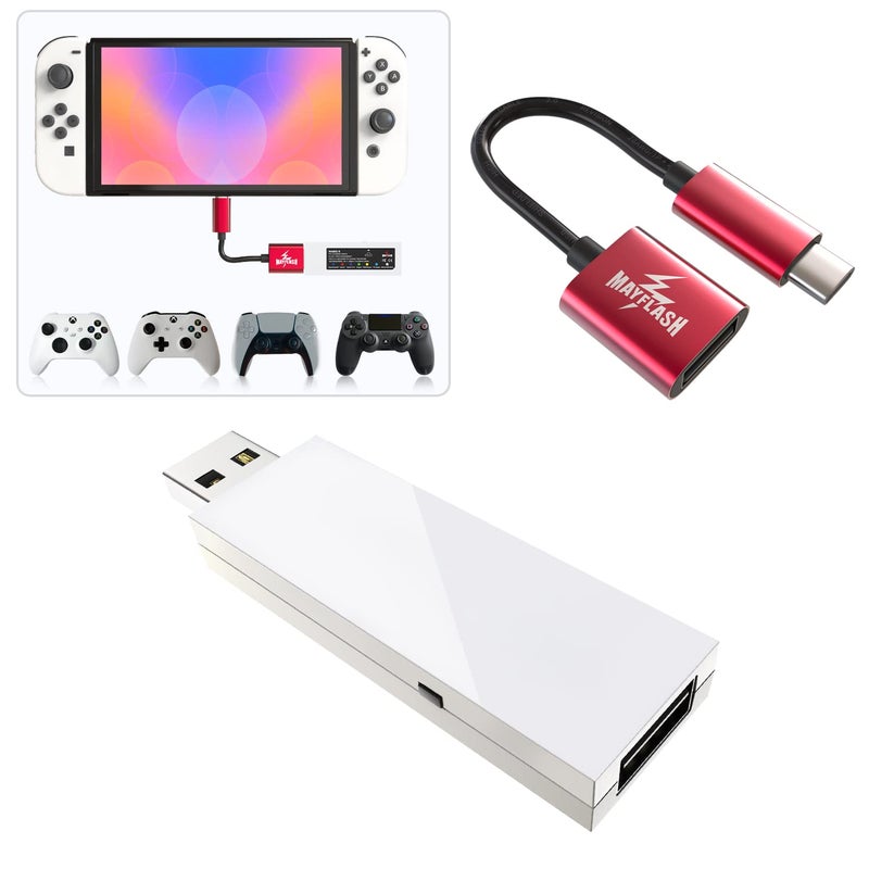 May Flash Magic-X Wireless Bluetooth USB Adapter for Xbox Series S/X, Xbox One, Switch, macOS, Windows, Raspberry Pi, Compatible with PS5, PS4, Xbox Bluetooth Controller, white - Image 2