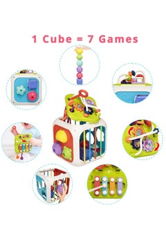 XICEN Baby Activity Center Shape Sorter 7 in 1 Sorting Box Early Learning Interactive Montessori Toys Gifts for Toddlers Boys Girls  - Image 4