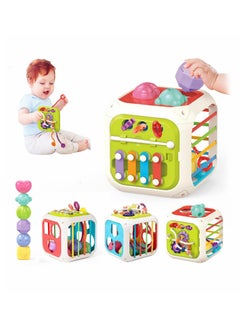 XICEN Baby Activity Center Shape Sorter 7 in 1 Sorting Box Early Learning Interactive Montessori Toys Gifts for Toddlers Boys Girls  - Image 1