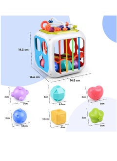 XICEN Baby Activity Center Shape Sorter 7 in 1 Sorting Box Early Learning Interactive Montessori Toys Gifts for Toddlers Boys Girls  - Image 3