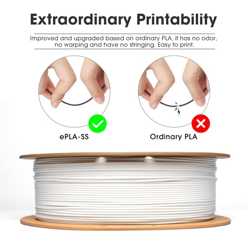 eSUN PLA Basic Filament 1.75mm, 3D Printer Filament High Speed PLA for Fast Printing, 1KG Spool (2.2 LBS) 3D Printing Filament for High Speed 3D Printers, White - Image 3