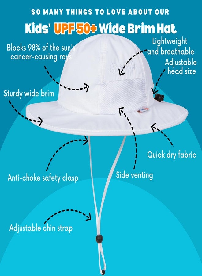SwimZip Wide Brim Sun Hat | UPF 50+ Protection for Baby, Toddler, and Kids White - Image 3