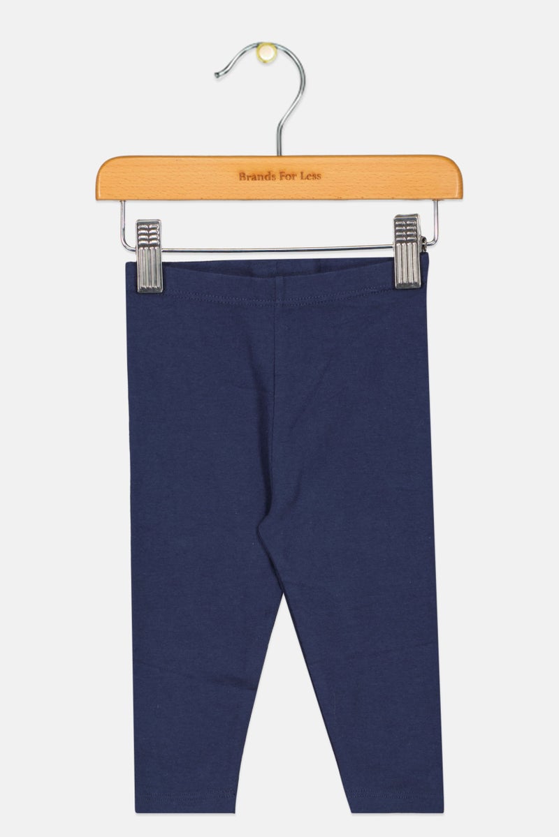 Fox Toddlers Girl Solid Pants, Navy  - Image 1