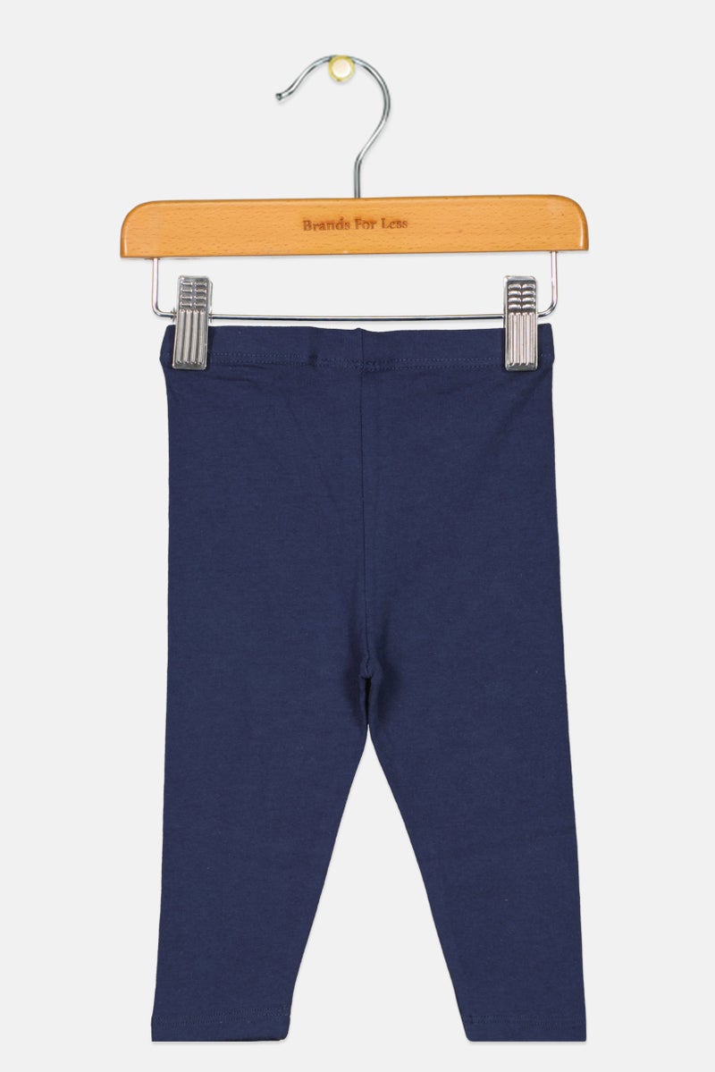 Fox Toddlers Girl Solid Pants, Navy  - Image 2