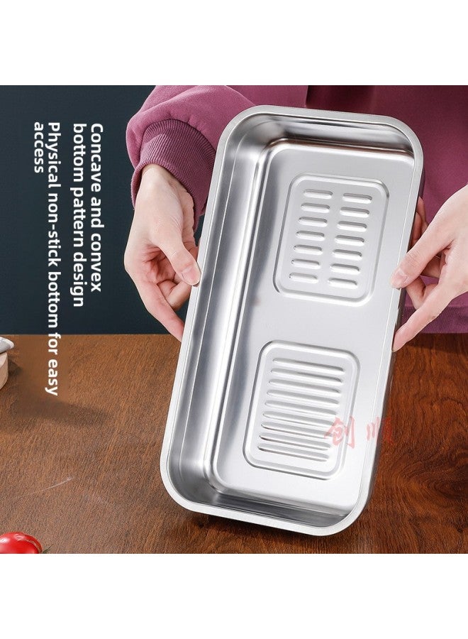 Stainless Steel Preservation Box Sealed Storage Box Portable Salad Box With Handle Lunch Box Refrigerator Freezer Box Square Box-Specifications:Buckle 1800ml  - Image 4