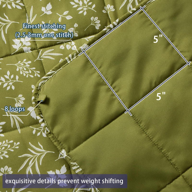yescool Weighted Blanket for Adults (20 lbs, 60â€ x 80â€, Sage) Cooling Heavy Blanket for Sleeping Perfect for 190-210 lbs, Queen Size Breathable Blanket with Premium Glass Bead, Machine Washable - Image 4
