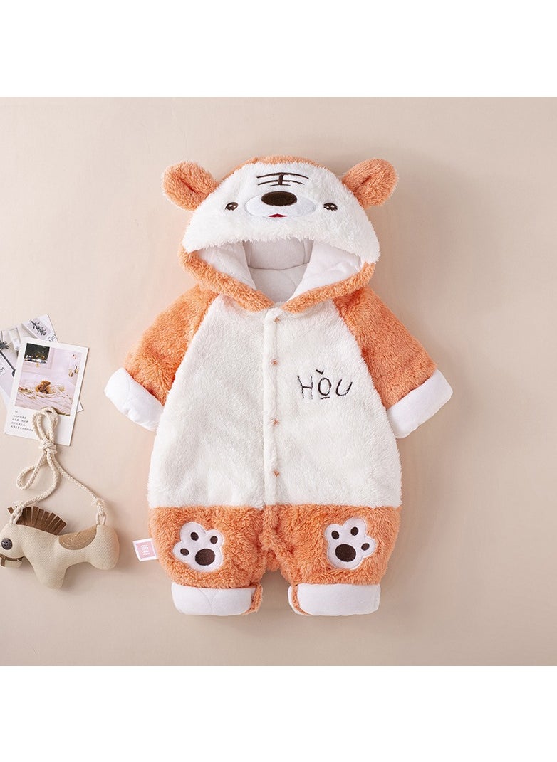 Loquat - Baby Autumn And Winter Hooded Trend Jumpsuit - Image 1