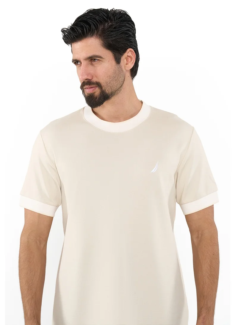 نوتيكا Essential Regular Fit Cotton Blend Logo Crew Neck T-shirt