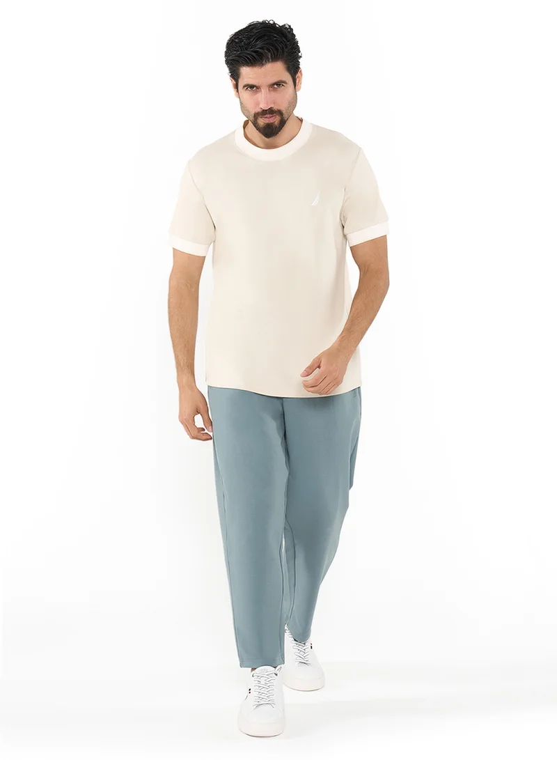 نوتيكا Essential Regular Fit Cotton Blend Logo Crew Neck T-shirt