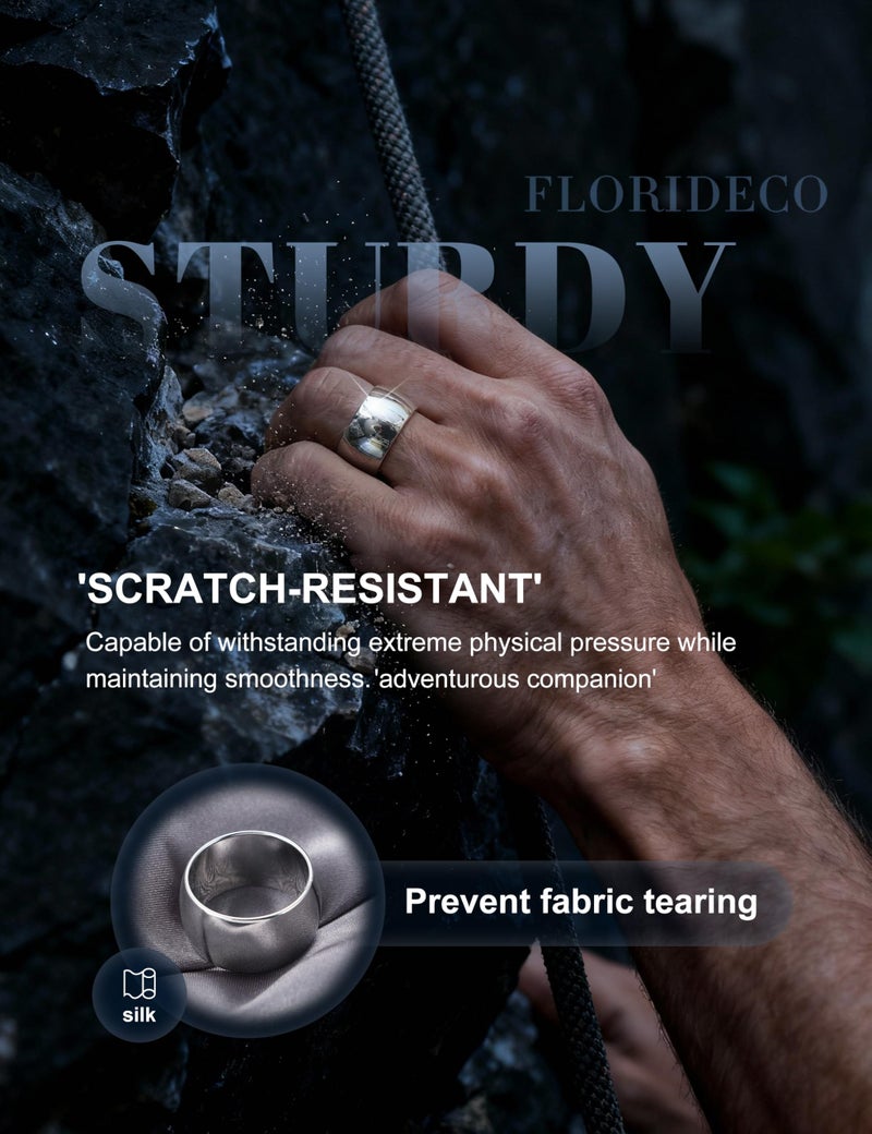 Florideco 12mm Stainless Steel Ring Wedding Bands for Women Mens Ring Wedding Band Plain Dome High Polished Size 9 - Image 5