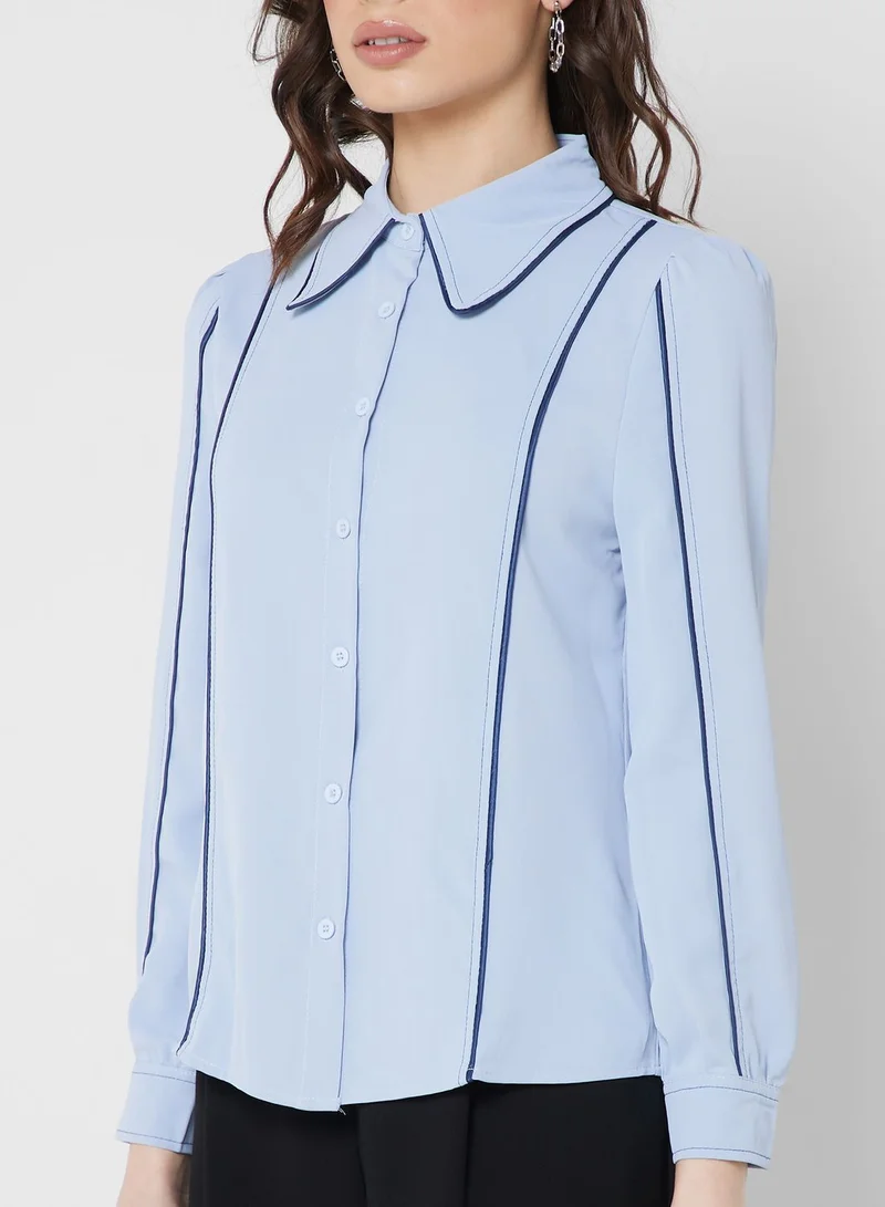 ELLA Contrast Piping Detail Shirt