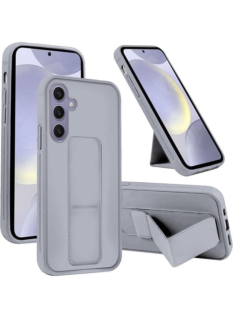 Case Up Compatible with Samsung Galaxy A36 Case with Magnetic Stand & Holder, Premium Silicone Finger Grip Strap Holder Case Car Mount Kickstand Cover- Grey - Image 1