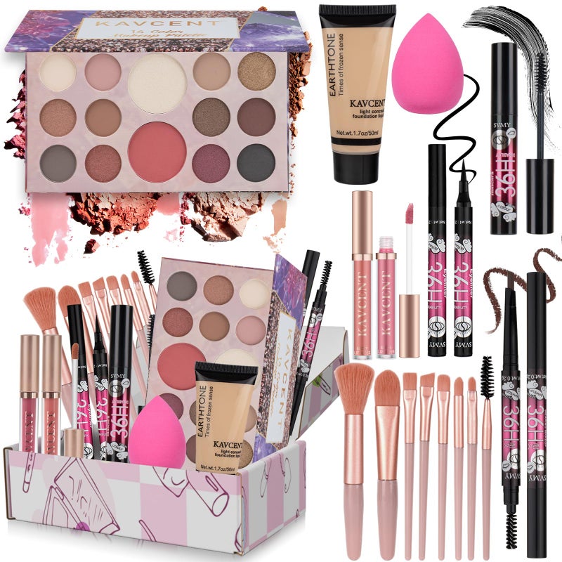KAVCENT Makeup Kit for Teens Women Full Kit Makeup Sets for Women Foundation Eyeshadow Makeup Gift Set for Teen Girls Christmas Makeup kits for Teenagers 10-12 - Image 1