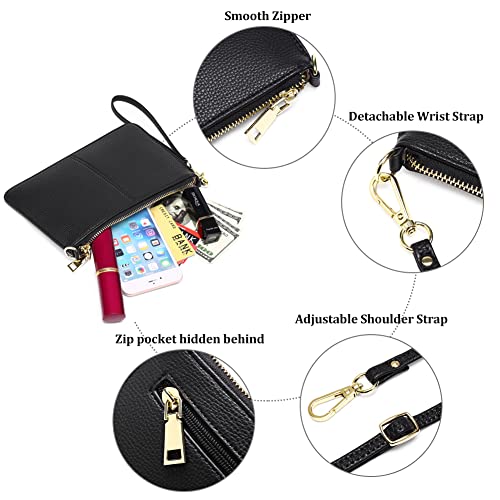 SENDEFN Leather Wristlet Clutch Small Women Crossbody Shoulder Bag Wallet Purses RIFD Card Slots - Image 4