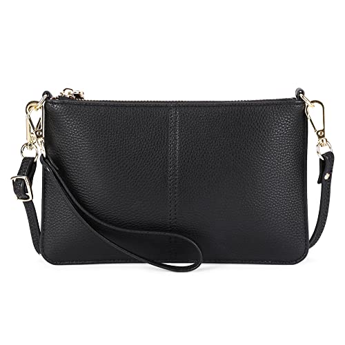 SENDEFN Leather Wristlet Clutch Small Women Crossbody Shoulder Bag Wallet Purses RIFD Card Slots - Image 1