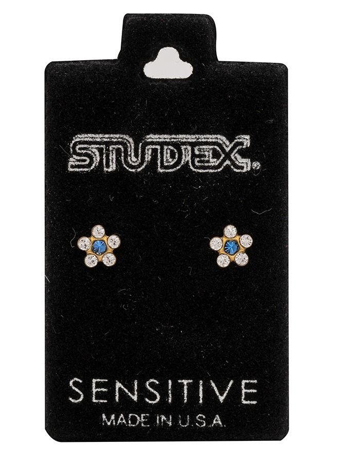 ستوديكس حلق الأذن كريستال ديزي - ياقوت مطلي بالذهب الخالص24  قيراط - Image 5