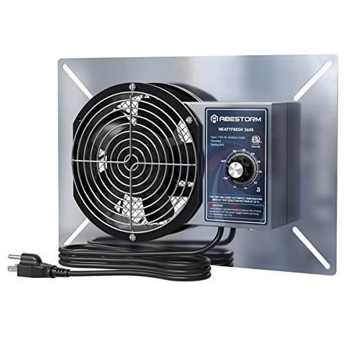 Abestorm 260CFM Crawl Space Ventilation Fan, IP-55 Rated Commercial Stainless Steel Vent Fan with Humidistat & Thermostat, 6.7 Inch Ventilator with Isolation Mesh for Crawlspace, Basement, Garage - Image 1